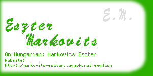 eszter markovits business card